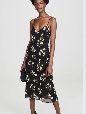 reformation vea dress black sale Reformation Vea Floral Maxi Dress